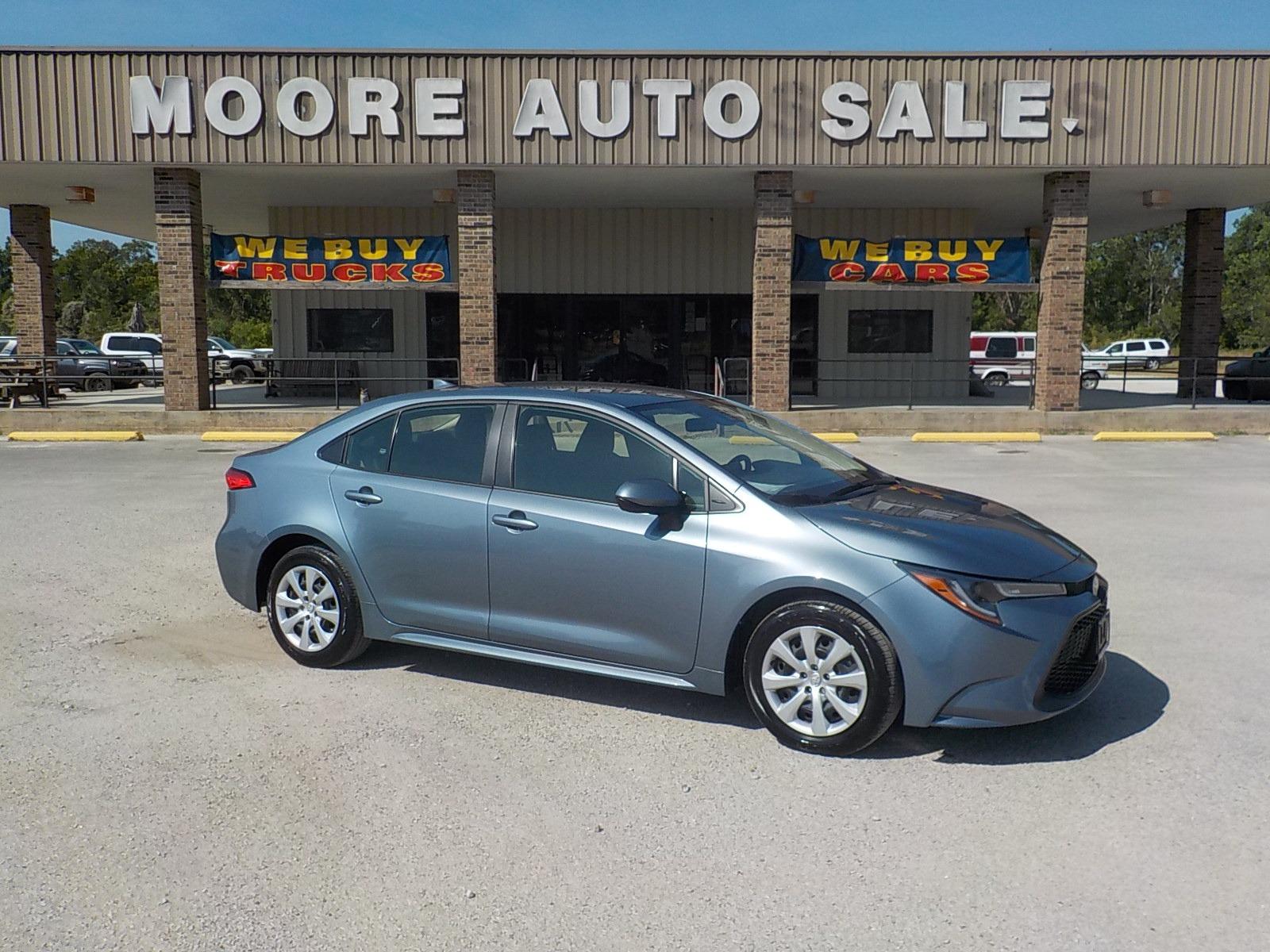 2021 LT BLUE /Black Toyota Corolla LE (JTDEPMAE4MJ) with an 1.8L L4 DOHC 16V engine, CVT transmission, located at 1617 W Church Street, Livingston, TX, 77351, (936) 327-3600, 30.710995, -94.951157 - ONE OWNER!! LOW LOW MILES!! Traded in only because he wanted a truck. - Photo #0