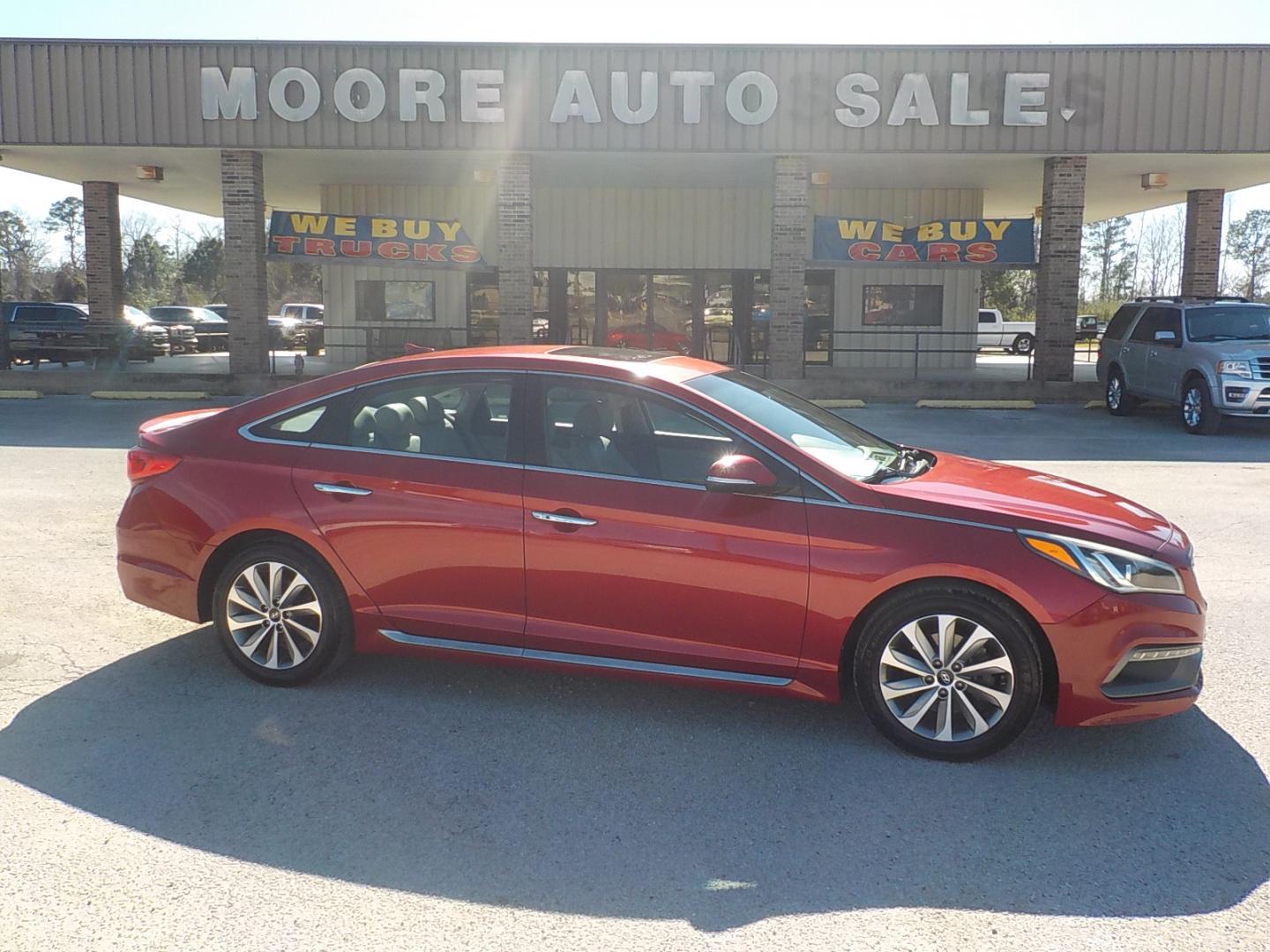 2017 Maroon /Tan Hyundai Sonata Sport (5NPE34AF4HH) with an 2.4L L4 DOHC 16V engine, 6A transmission, located at 1617 W Church Street, Livingston, TX, 77351, (936) 327-3600, 30.710995, -94.951157 - ONE OWNER!! Classic "lil ole lady car". Locally owned car! Great car for a great price in today's world!! - Photo#0