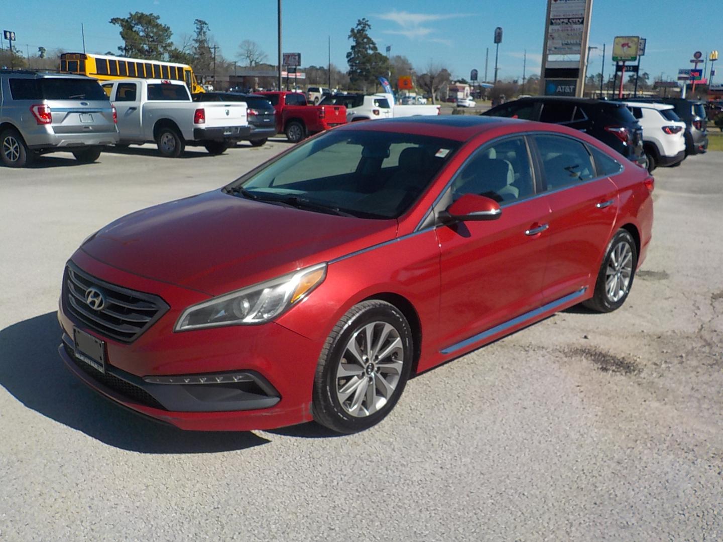 2017 Maroon /Tan Hyundai Sonata Sport (5NPE34AF4HH) with an 2.4L L4 DOHC 16V engine, 6A transmission, located at 1617 W Church Street, Livingston, TX, 77351, (936) 327-3600, 30.710995, -94.951157 - ONE OWNER!! Classic "lil ole lady car". Locally owned car! Great car for a great price in today's world!! - Photo#3