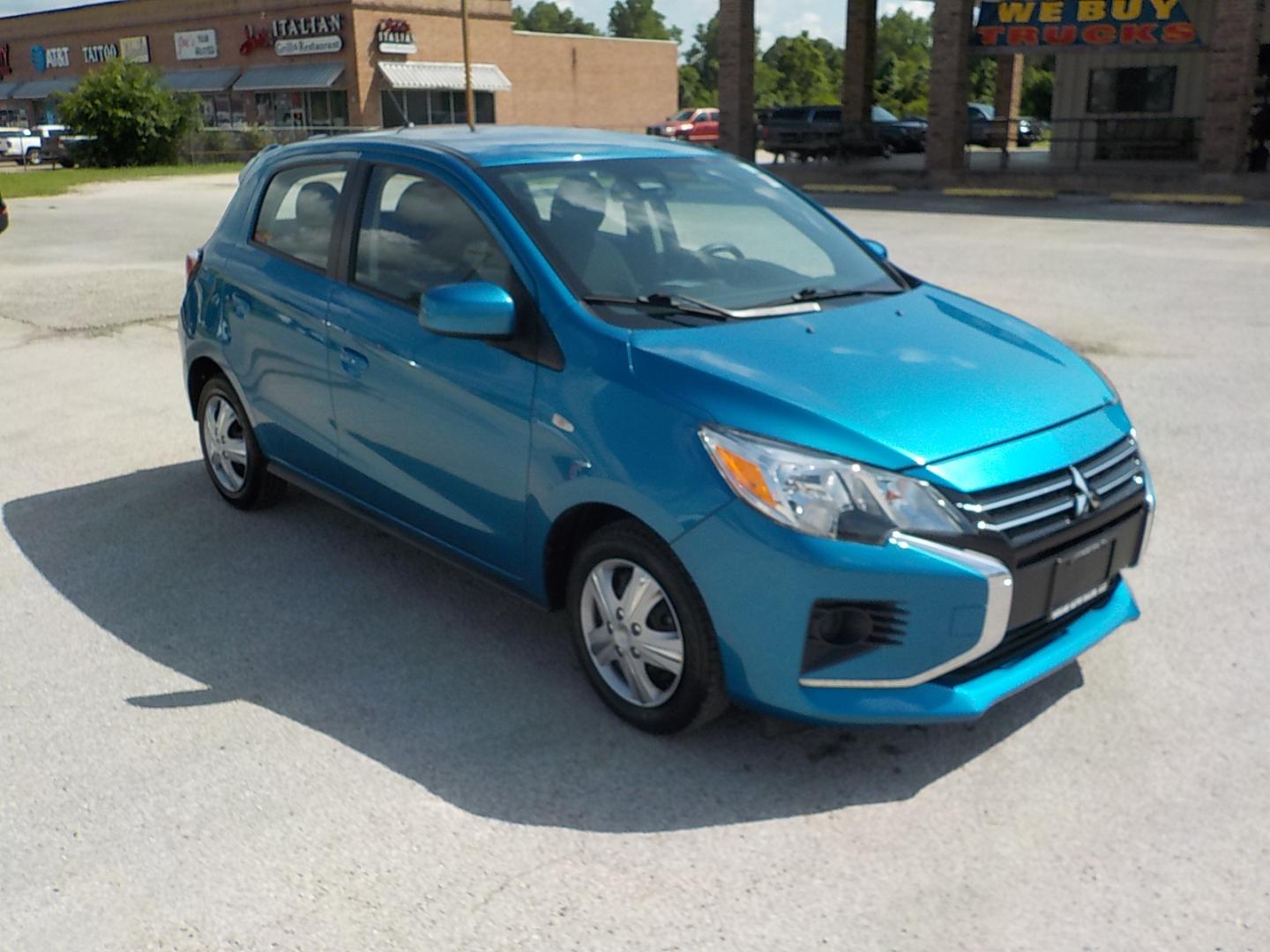 2021 Blue Mitsubishi Mirage ES CVT (ML32AUHJ9MH) with an 1.2L L3 DOHC engine, CVT transmission, located at 1617 W Church Street, Livingston, TX, 77351, (936) 327-3600, 30.710995, -94.951157 - Great economical car right here! - Photo#1