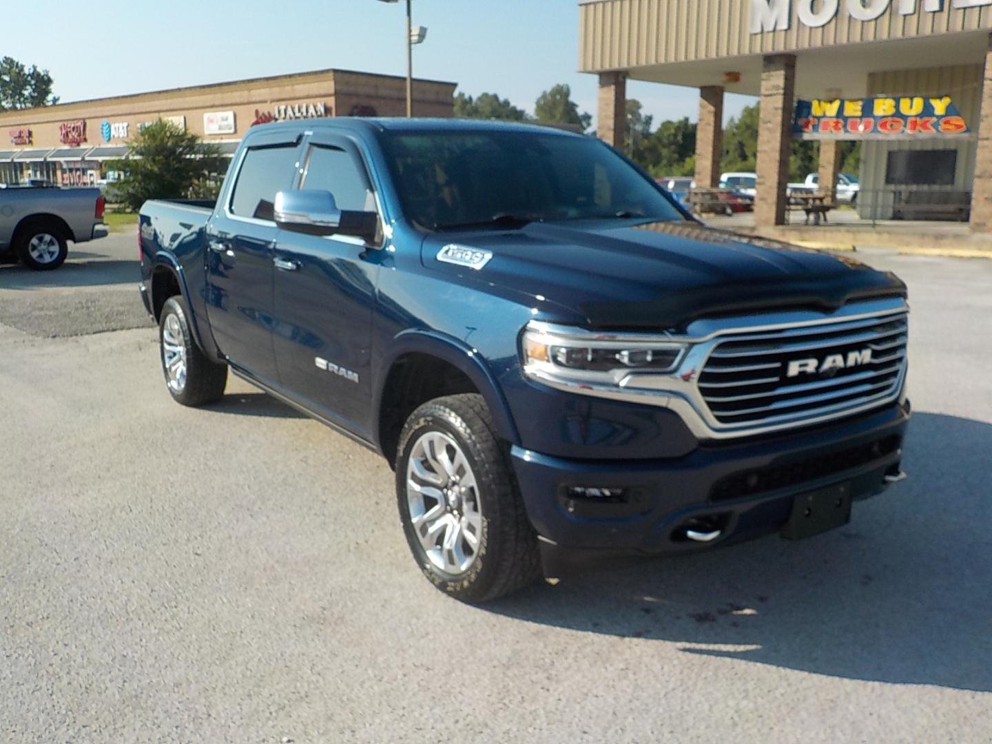 2021 Blue /Tan RAM 1500 Longhorn Crew Cab SWB 4WD (1C6SRFKT5MN) with an 5.7L V8 OHV 16V engine, 8A transmission, located at 1617 W Church Street, Livingston, TX, 77351, (936) 327-3600, 30.710995, -94.951157 - ONE OWNER!! LOW MILES!! IMMACULATE!! - Photo#1