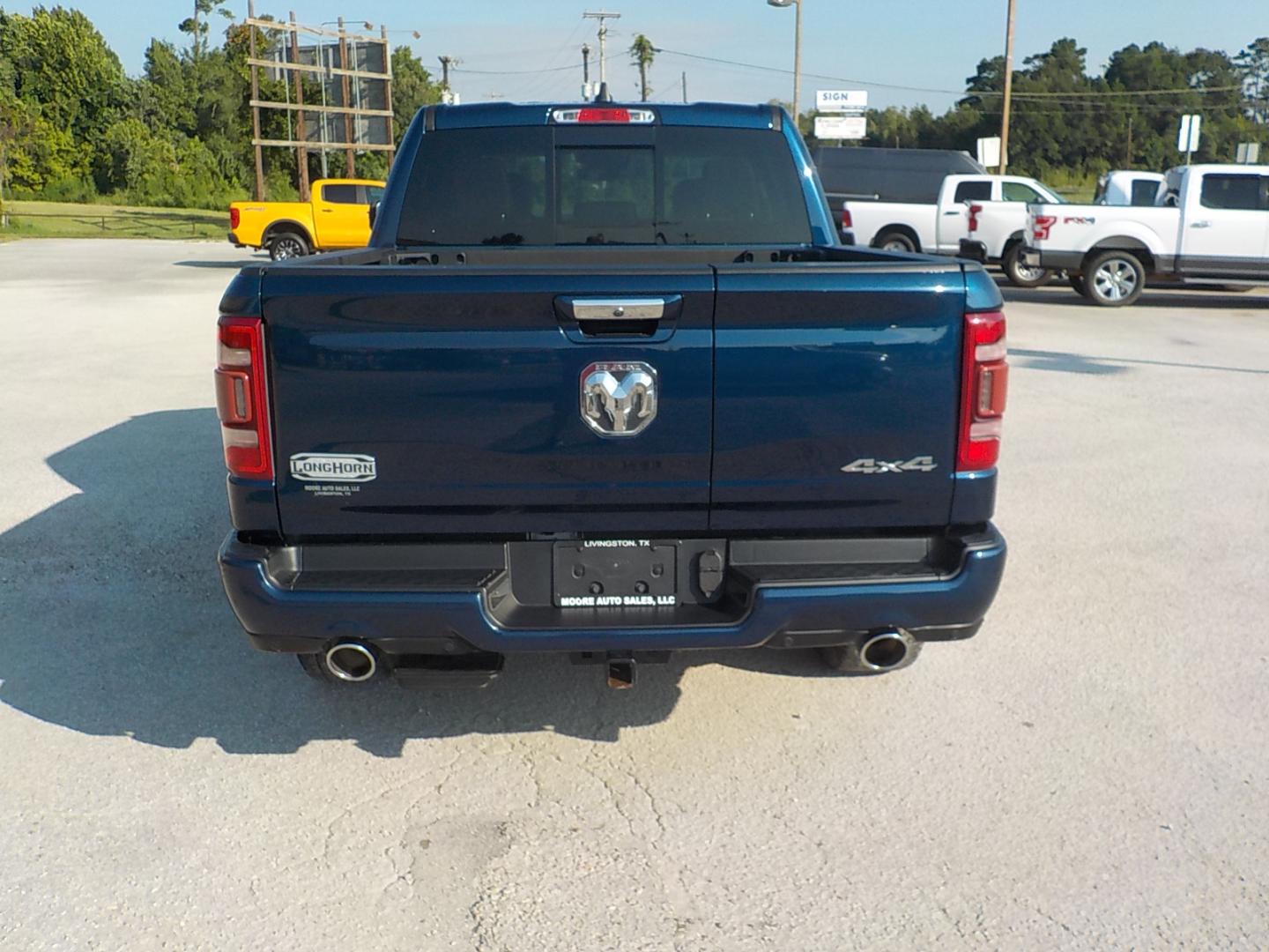 2021 Blue /Tan RAM 1500 Longhorn Crew Cab SWB 4WD (1C6SRFKT5MN) with an 5.7L V8 OHV 16V engine, 8A transmission, located at 1617 W Church Street, Livingston, TX, 77351, (936) 327-3600, 30.710995, -94.951157 - ONE OWNER!! LOW MILES!! IMMACULATE!! - Photo#6
