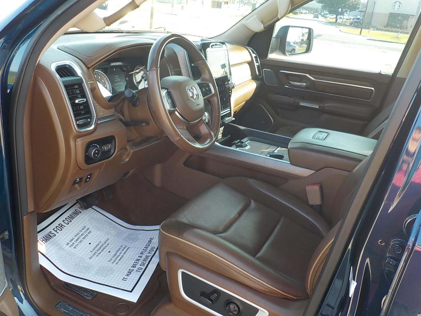 2021 Blue /Tan RAM 1500 Longhorn Crew Cab SWB 4WD (1C6SRFKT5MN) with an 5.7L V8 OHV 16V engine, 8A transmission, located at 1617 W Church Street, Livingston, TX, 77351, (936) 327-3600, 30.710995, -94.951157 - ONE OWNER!! LOW MILES!! IMMACULATE!! - Photo#8