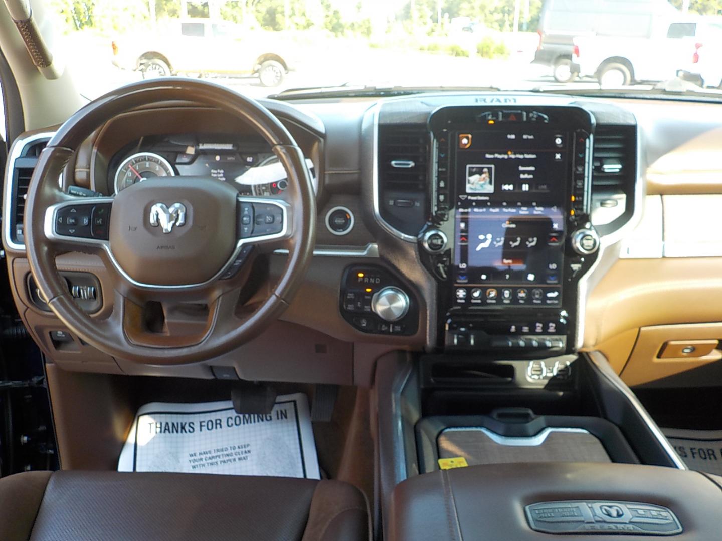2021 Blue /Tan RAM 1500 Longhorn Crew Cab SWB 4WD (1C6SRFKT5MN) with an 5.7L V8 OHV 16V engine, 8A transmission, located at 1617 W Church Street, Livingston, TX, 77351, (936) 327-3600, 30.710995, -94.951157 - ONE OWNER!! LOW MILES!! IMMACULATE!! - Photo#12
