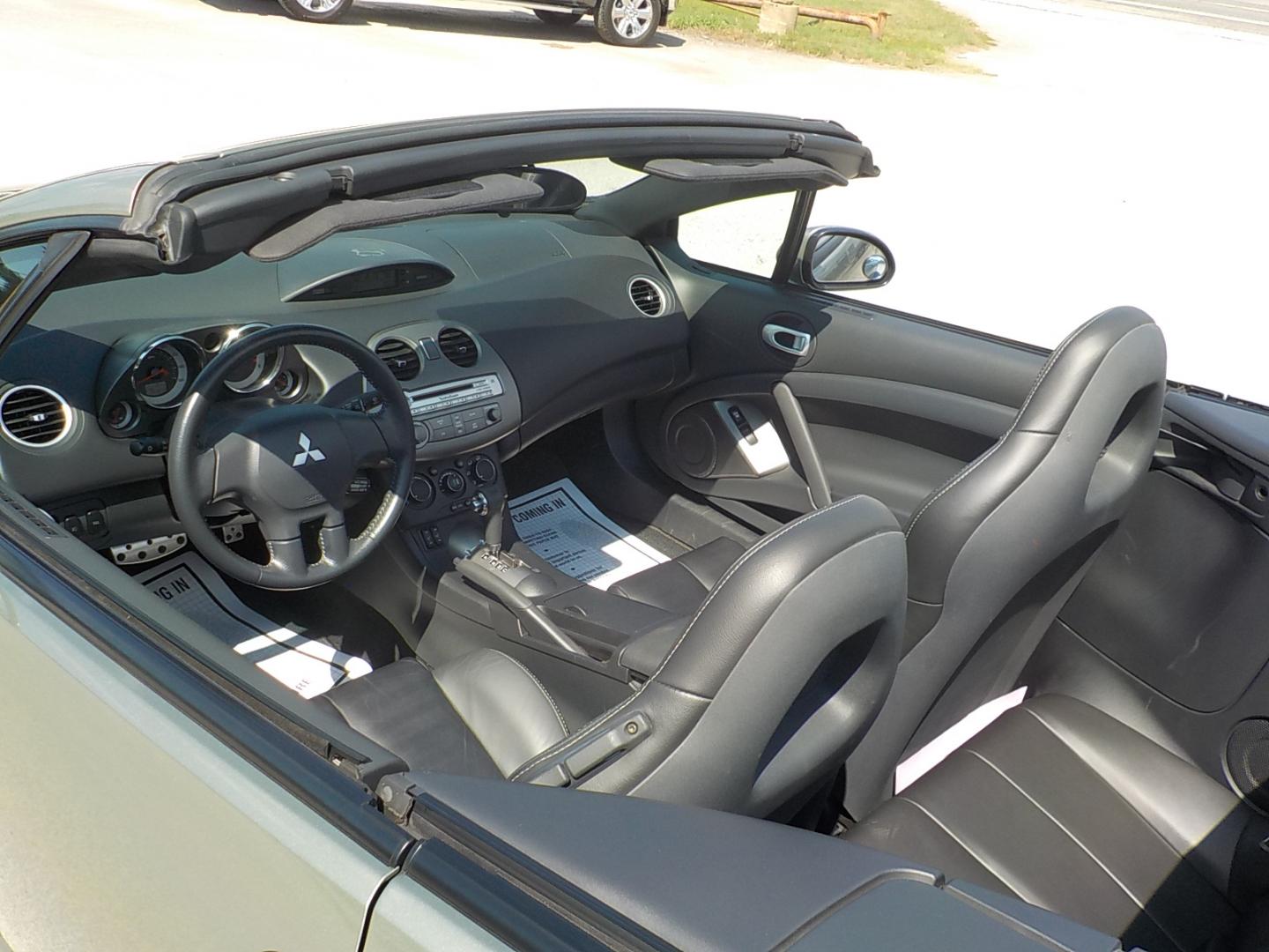 2008 Lt Green /Black Mitsubishi Eclipse GT Spyder (4A3AL35TX8E) with an 3.8L V6 SOHC 24V engine, Automatic transmission, located at 1617 W Church Street, Livingston, TX, 77351, (936) 327-3600, 30.710995, -94.951157 - LOW LOW MILES! And yes, that is the correct miles! Garage kept all it's life. This car is hard to believe how clean it is! If you want a convertible to sport around in on the weekends and don't want to spend a fortune this is the ONE! - Photo#3