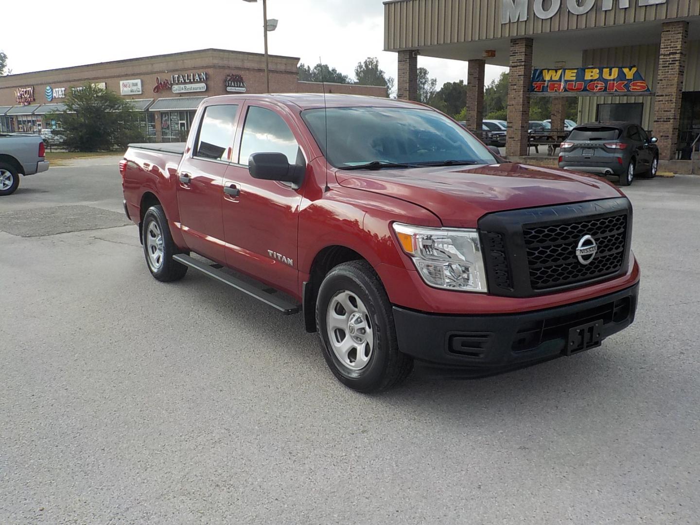 2017 Maroon /Black Nissan Titan S Crew Cab 2WD (1N6AA1EK3HN) with an 5.6L V8 DOHC 32V engine, 6A transmission, located at 1617 W Church Street, Livingston, TX, 77351, (936) 327-3600, 30.710995, -94.951157 - Extremely nice truck for the money!! Come check it out for yourself - Photo#1