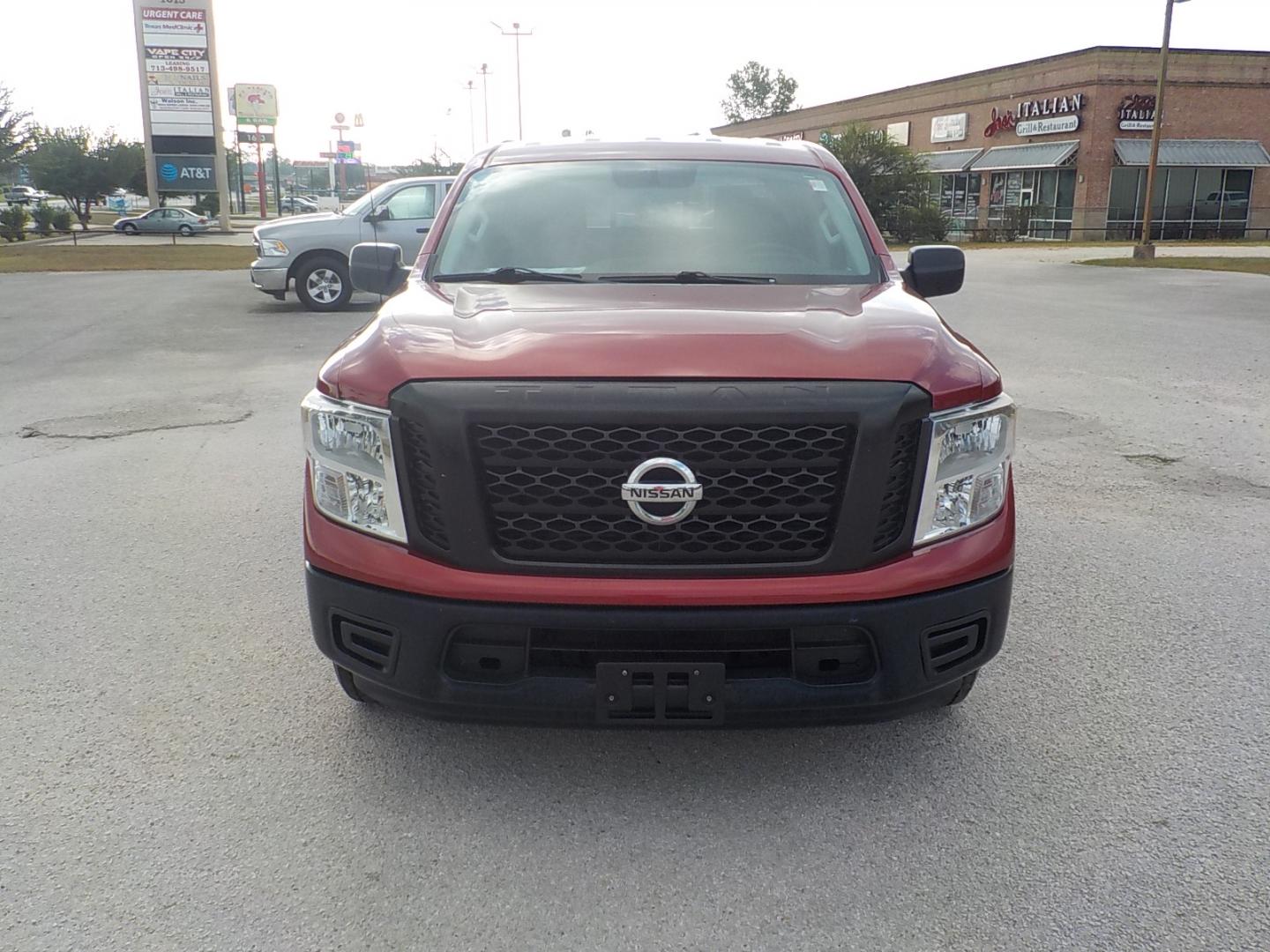2017 Maroon /Black Nissan Titan S Crew Cab 2WD (1N6AA1EK3HN) with an 5.6L V8 DOHC 32V engine, 6A transmission, located at 1617 W Church Street, Livingston, TX, 77351, (936) 327-3600, 30.710995, -94.951157 - Extremely nice truck for the money!! Come check it out for yourself - Photo#2